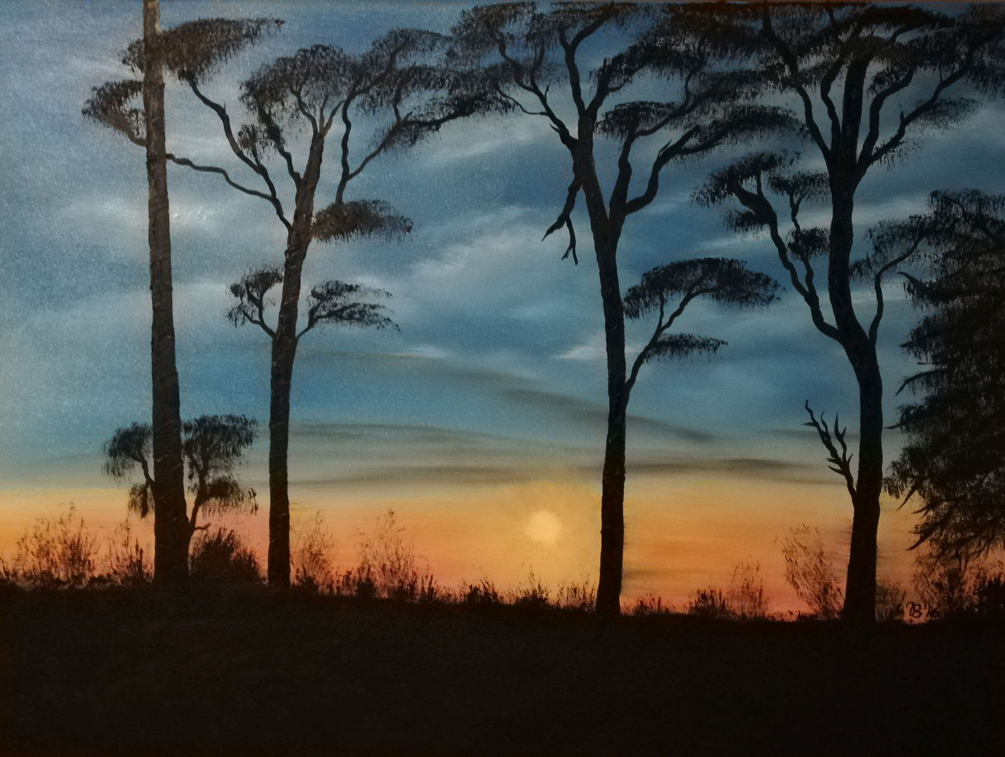 (82)     Sonnenuntergang in Saizeray     80 cm x 60 cm