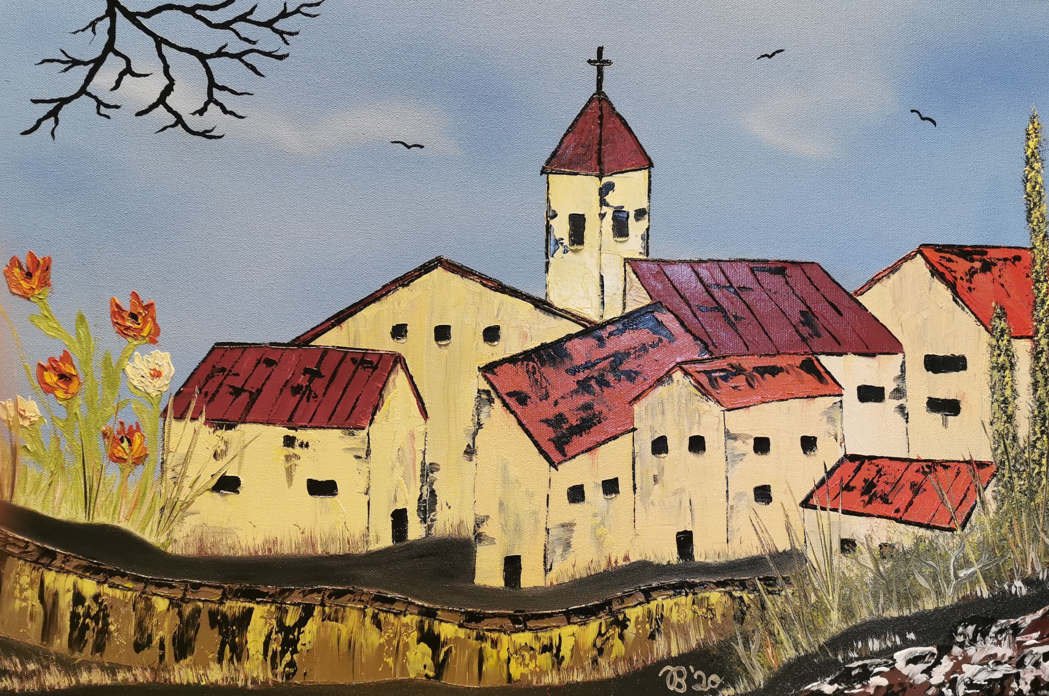(38)     Dorf in der Provence     60 cm x 40 cm
