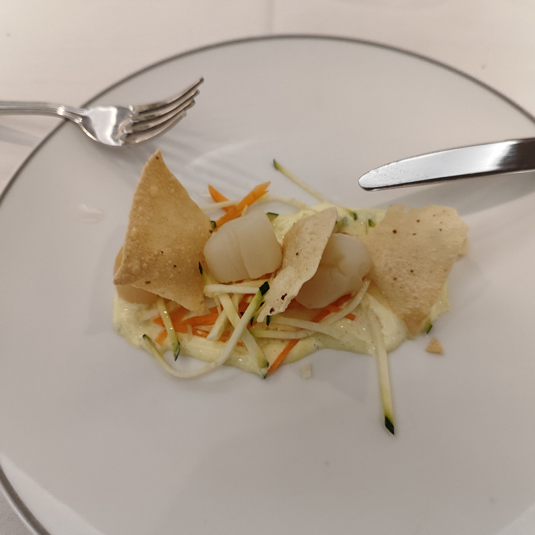Saint jacques au restaurant du Yacht club du msc seashore