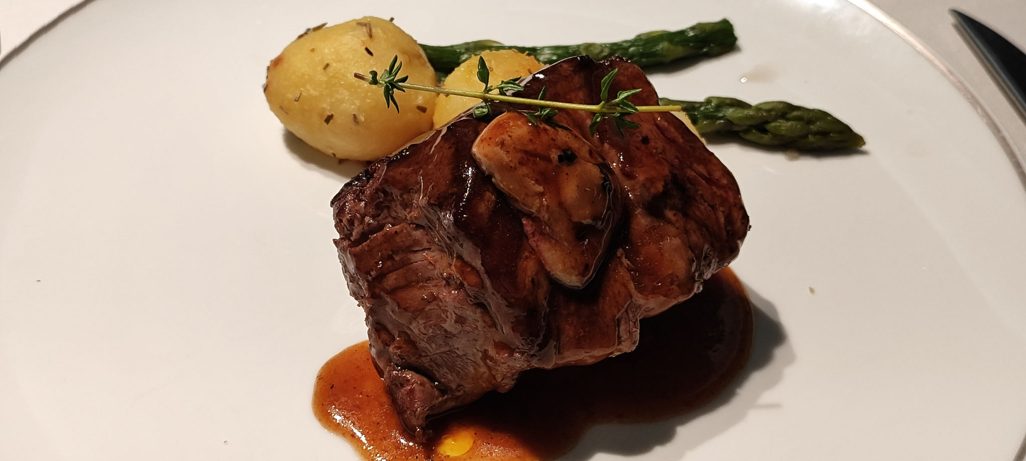 filet de boeuf au restaurant du yach club du msc seashore