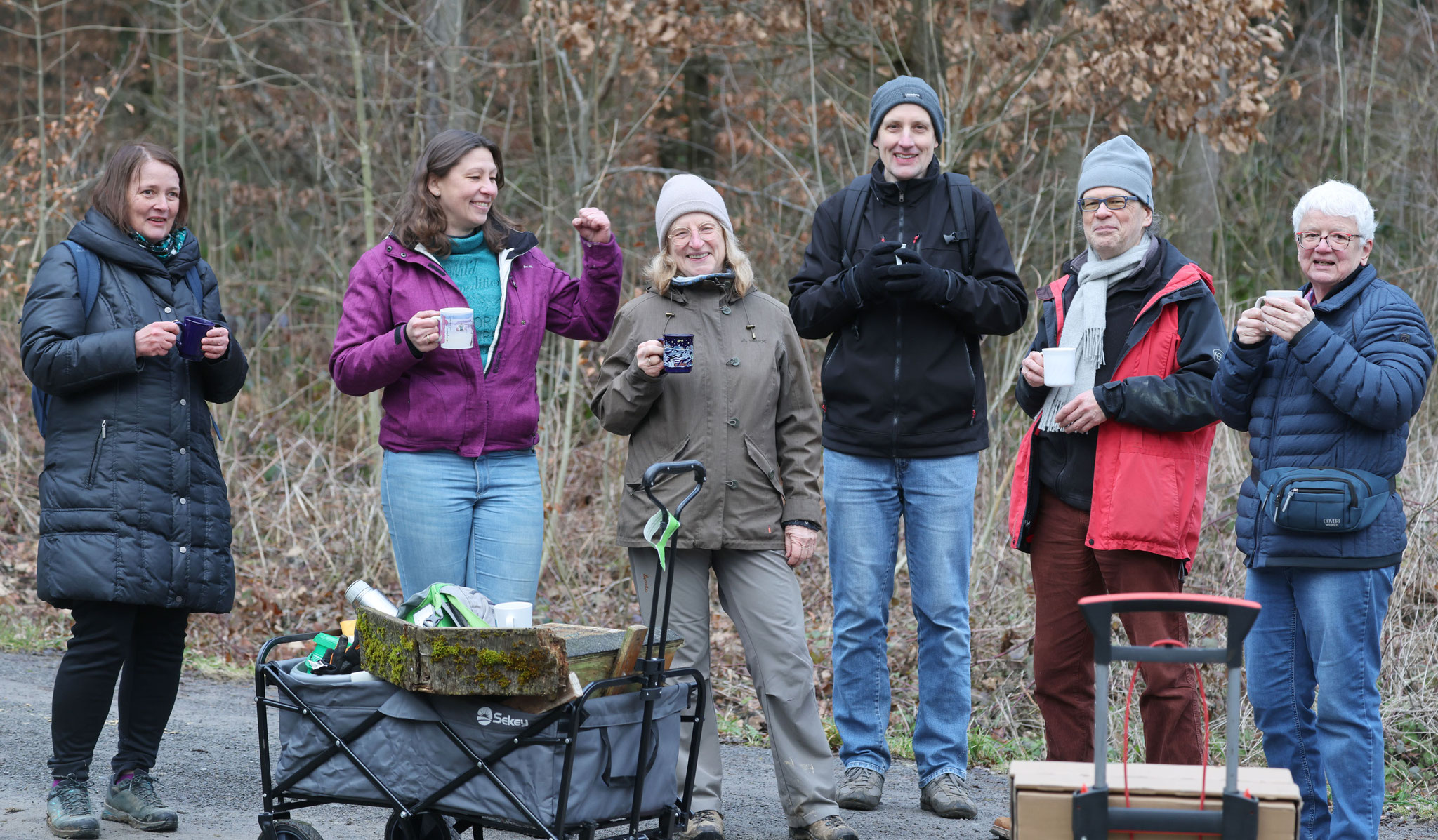 16.1.25 Das Team, das den Naturerlebnispfad erstellt hat, es fehlt der Fotograf Thomas