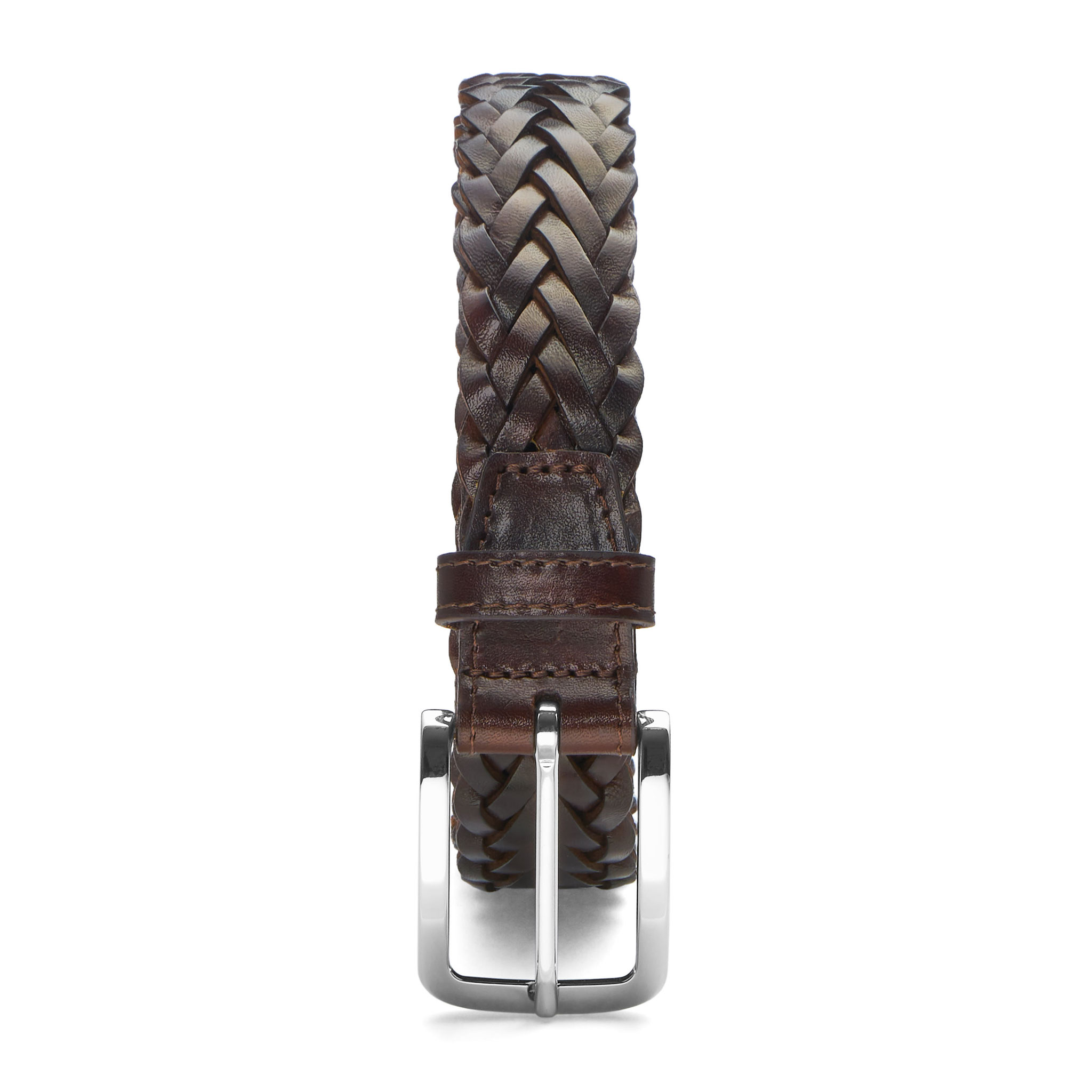 Damen Gürtel braun Flechtgürtel aus Leder