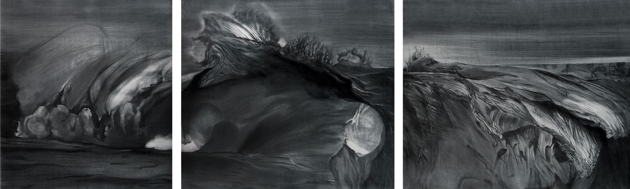 Série Les Enigmes, triptyque I gravure imprimée sur papier Fabriano I 56 x 206 cm I 2017