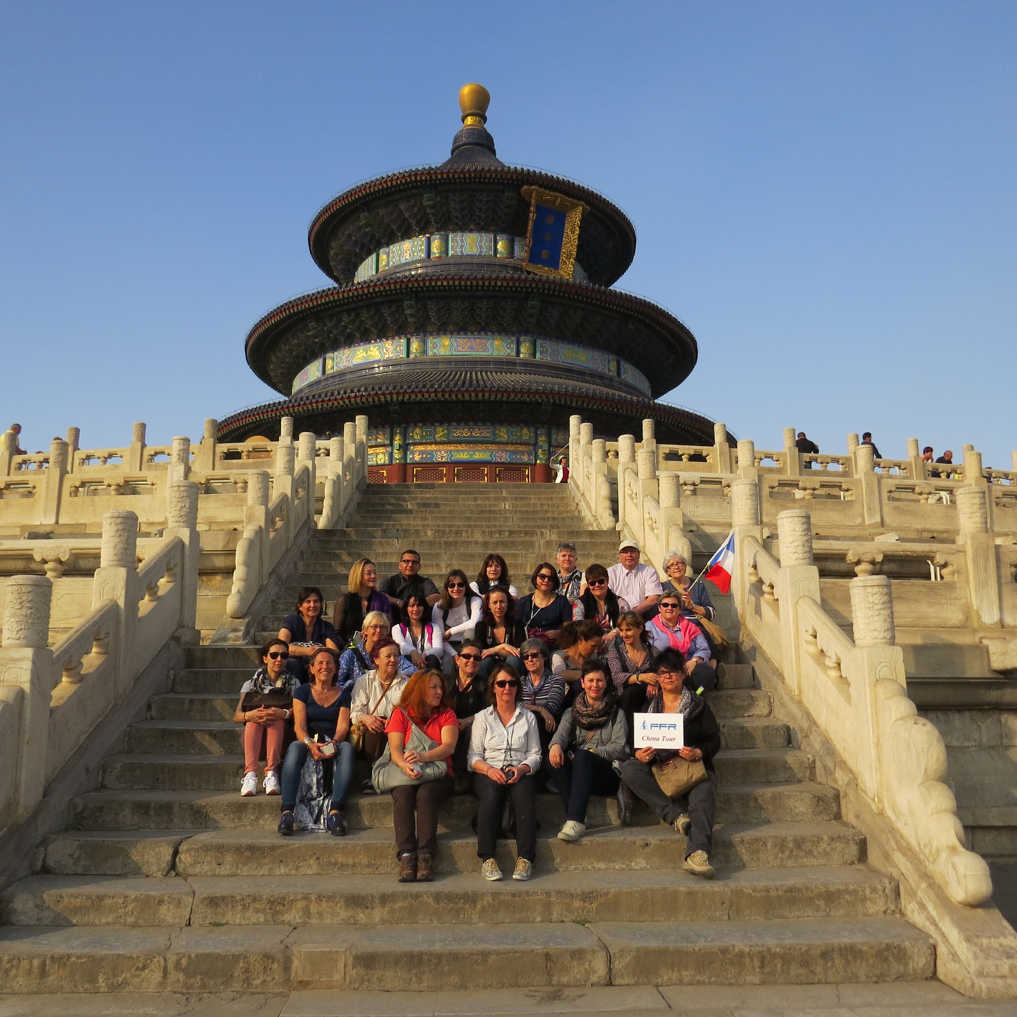 Photo du groupe au temple du ciel à Pékin