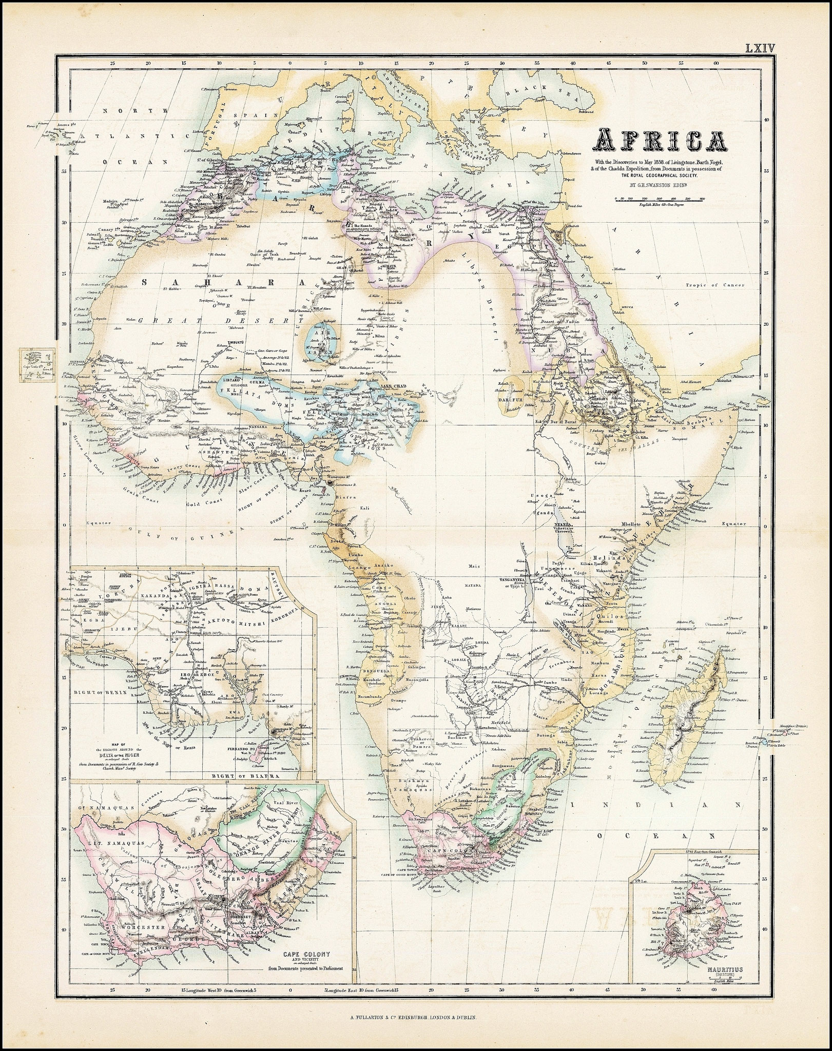Mappa dell'Africa - 1855