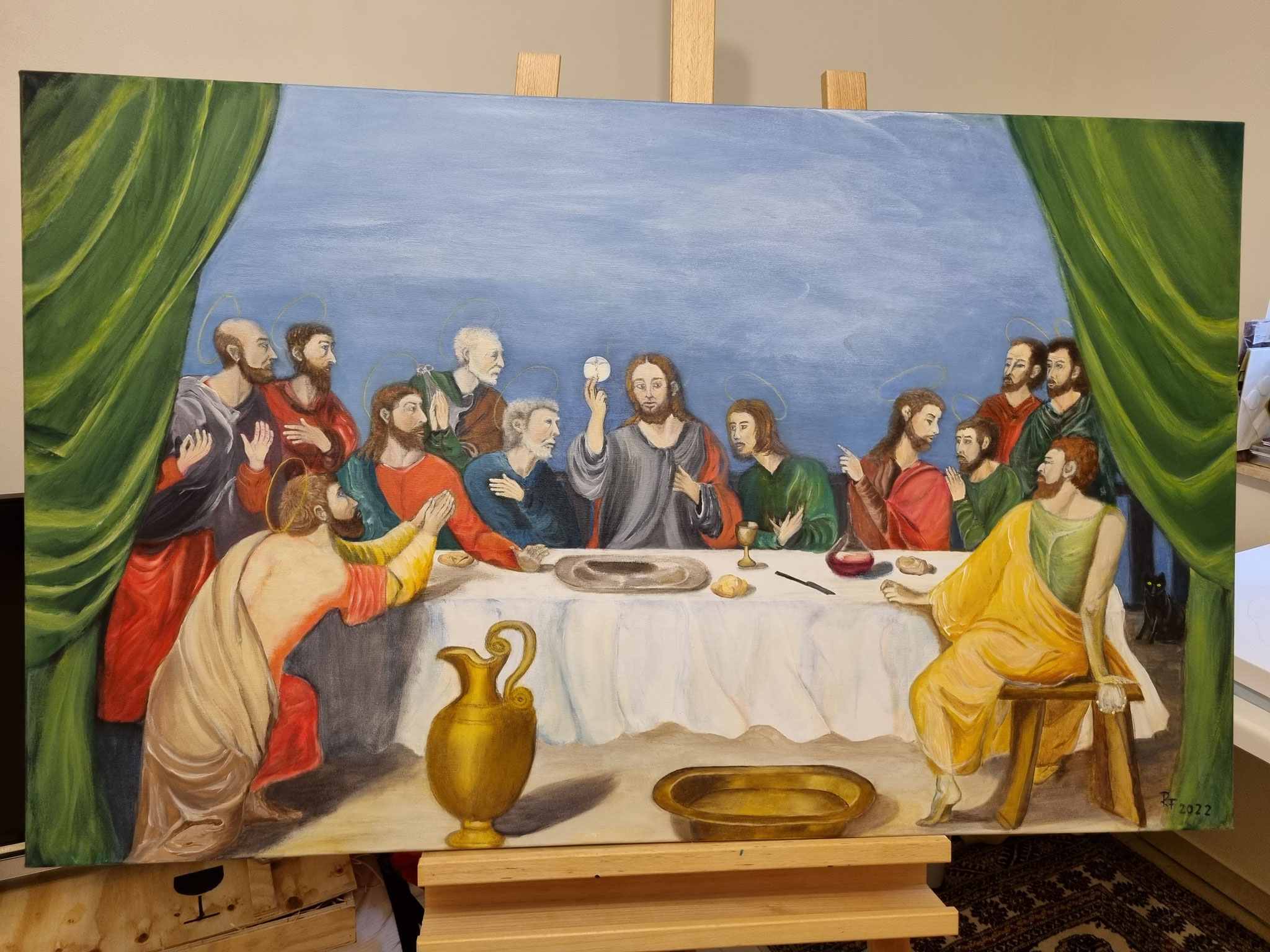 Auftragsarbeit,  Das Abendmahl 90cmx130cm