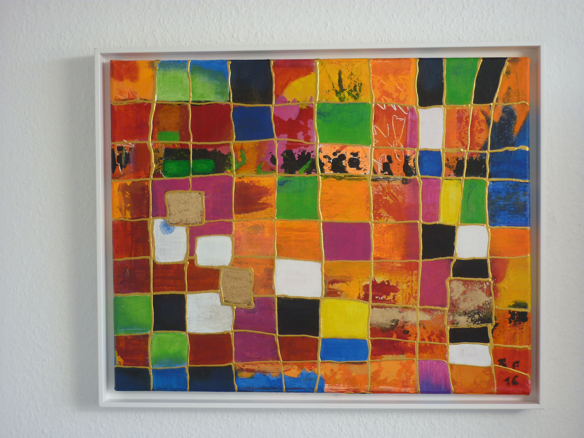 Mosaique II 40cmx50cm  mit Holzrahmen Schwarz 125,-