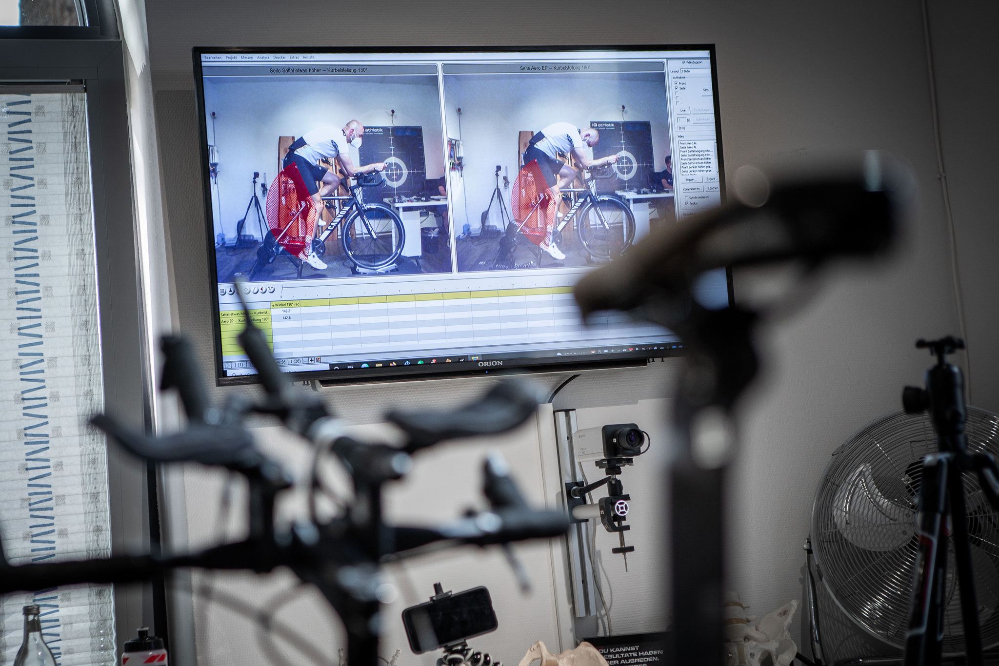 Videoanalyse der Sitzposition auf dem Fahrrad (Foto: Nils Thies)