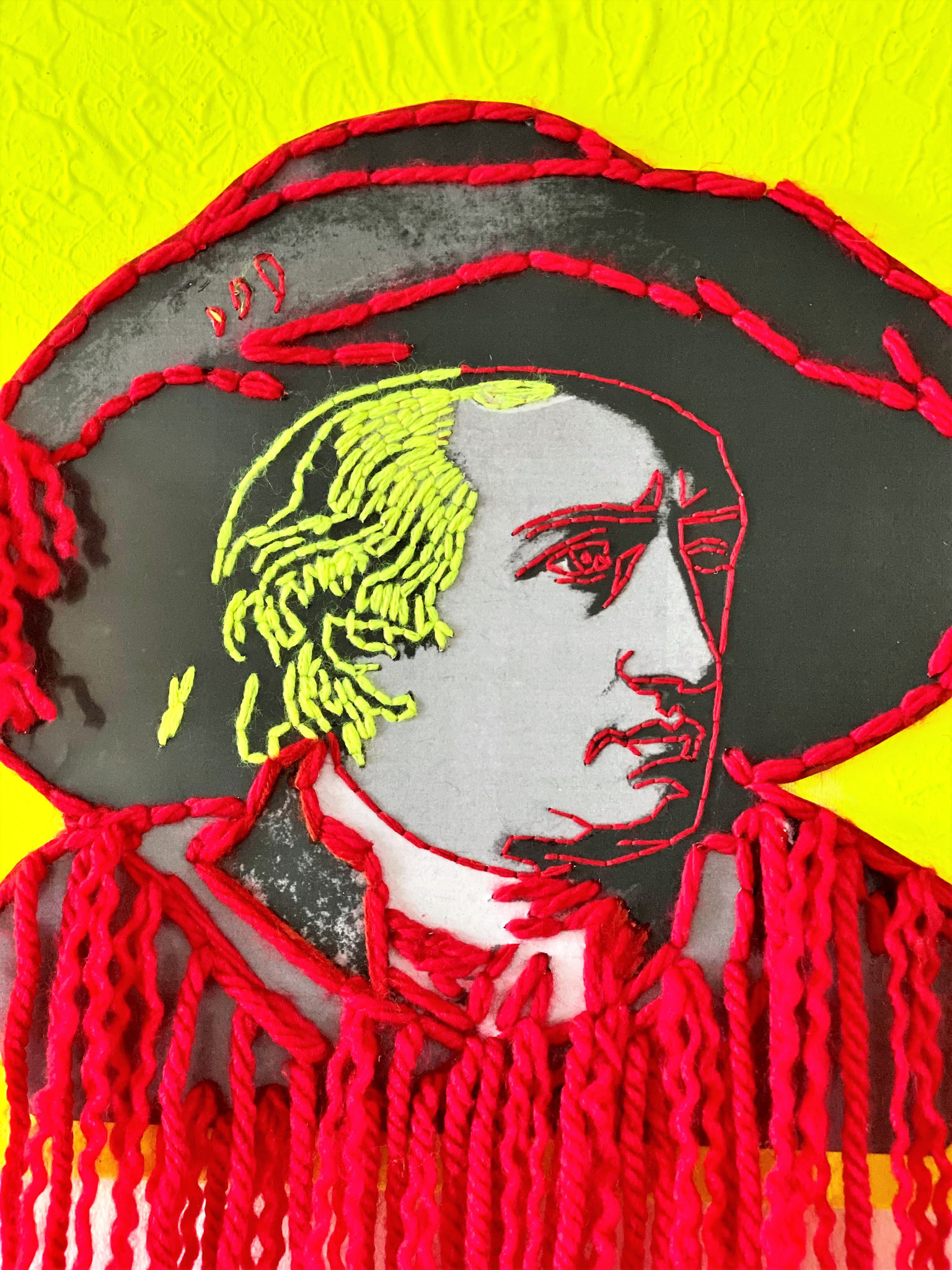 Goethe, Johann Wolfgang von, with Neon Yellow Hair (43x63x6 cm)