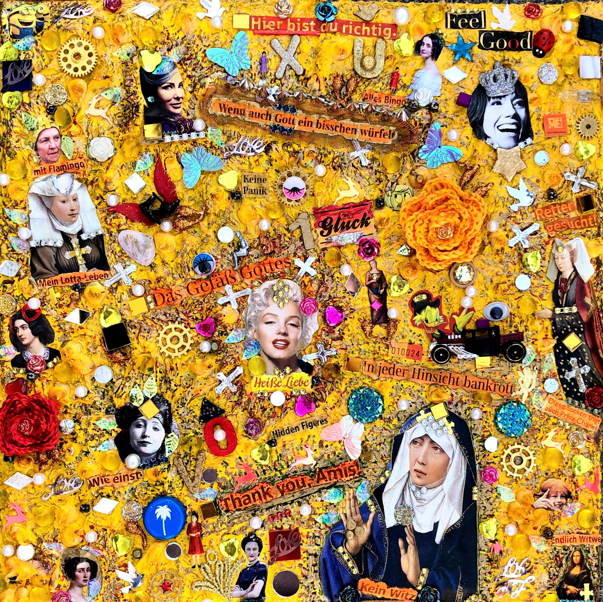 Simply Yellow with Marylin (40 x 40 x 5 cm)