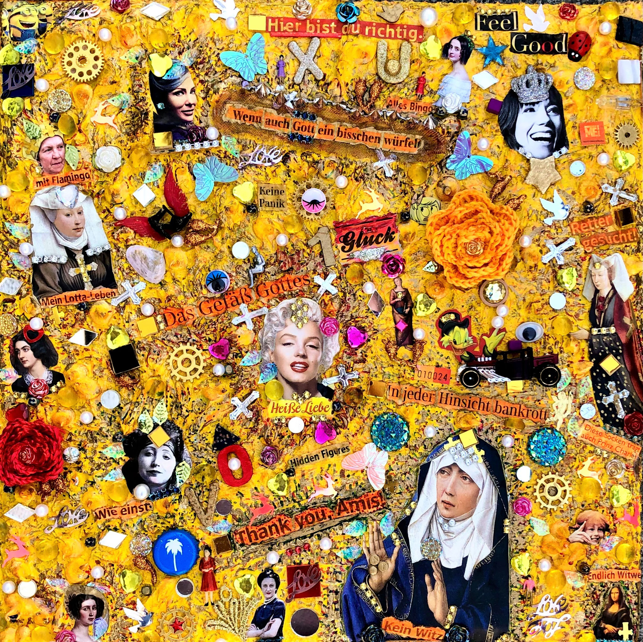 Simply Yellow with Marylin (40 x 40 x 5 cm)