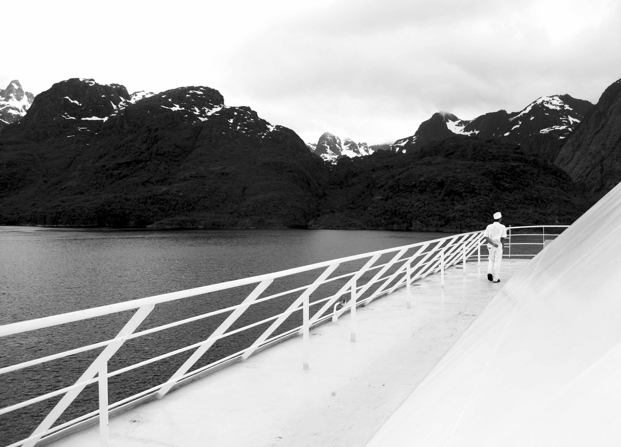 A fine example of a Meandering Man melting into the scenery in Norway. First cruise contract on the Azamara Journey. June 2014
