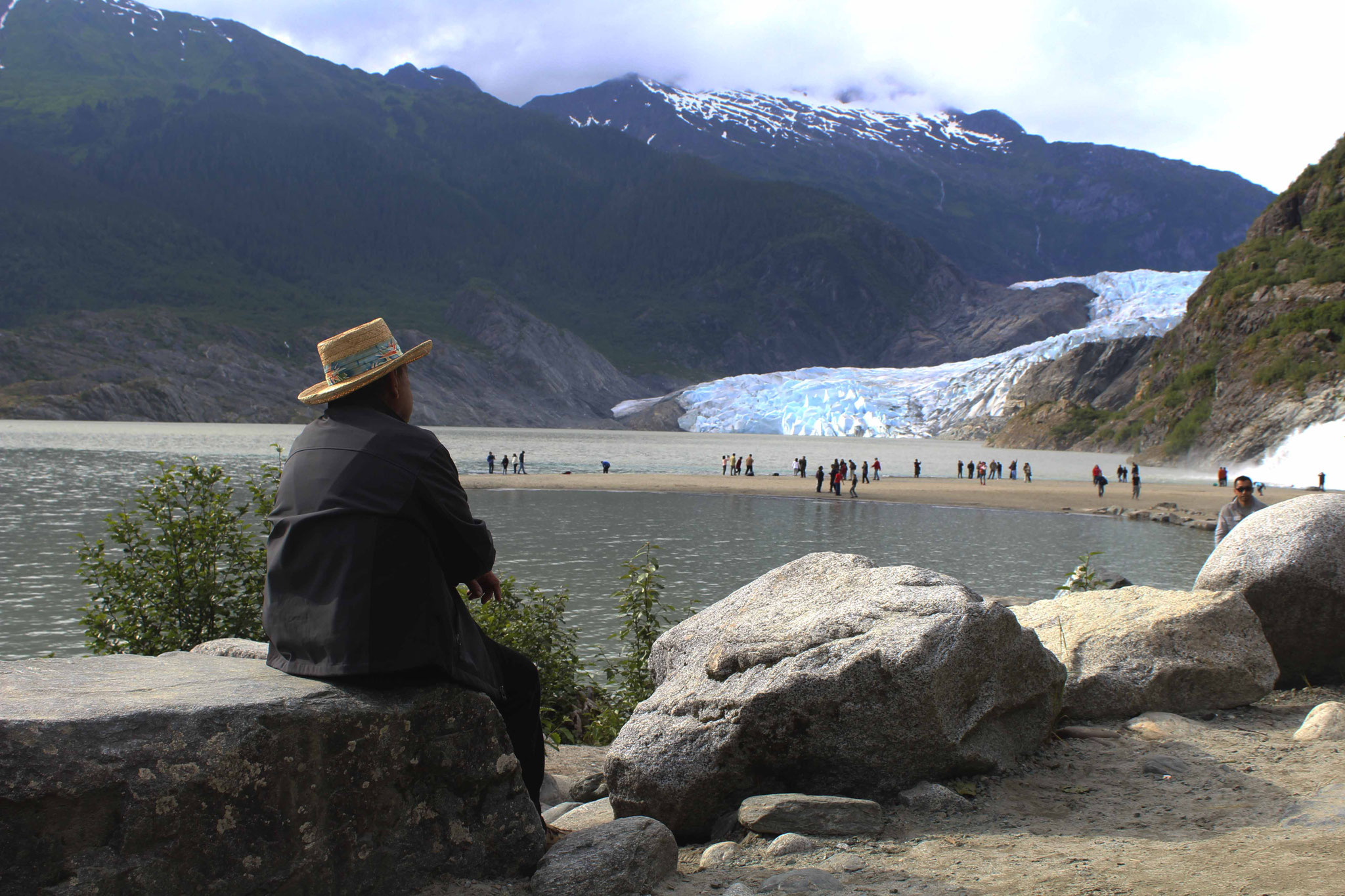 Juneau, Alaska. Do I prefer his hat or that glacier?