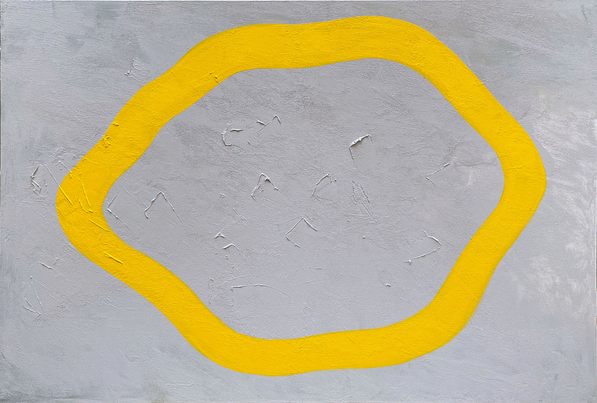 EGO IX (Bahama concrete), acrylic + concrete paste on canvas, 120 x 180 cm, 2021