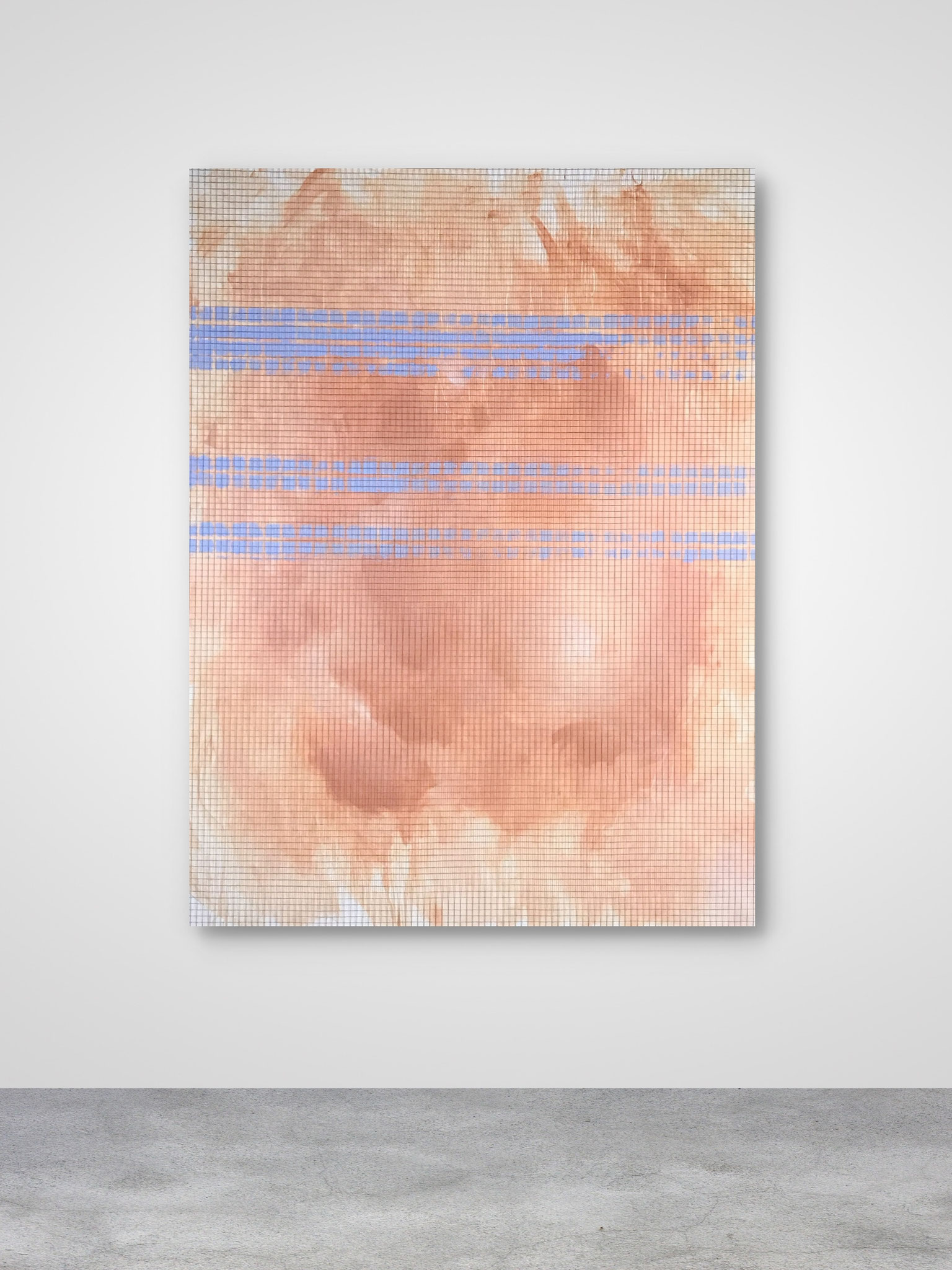 PLACE DU FORUM SITUATION, acrylic + wire mesh on canvas, 260 x 180 cm, 2018