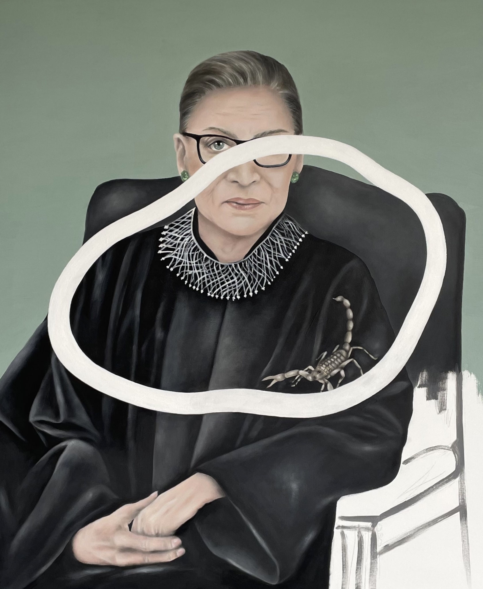 RBG (commissioned work), acrylic + pencil on canvas, 120 x 100 cm, 2024
