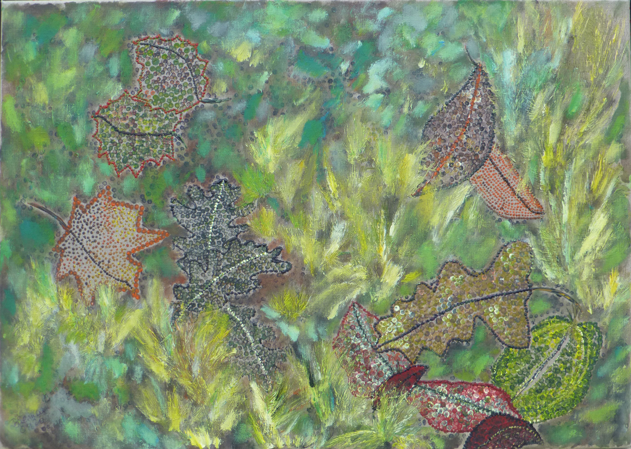 WVZ 556 Herbstblätter 2020 Acryl 50x70