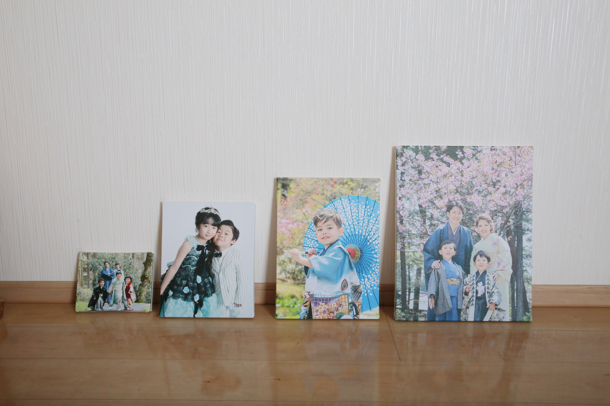 左からF0・F3・F4・F6サイズ
