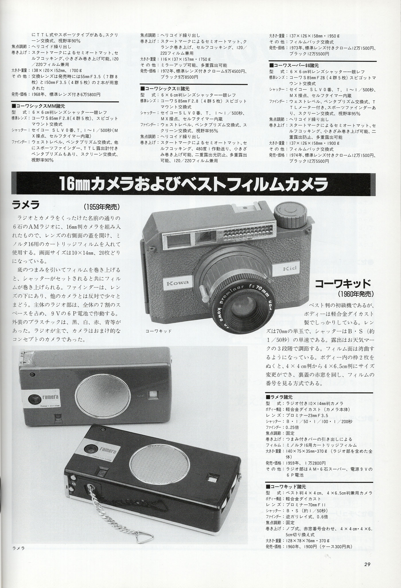 KOWA Kallo W - マニュアルカメラ・レンズの操作はなかなか興味深い KOWA Kallo W - マニュアルカメラ・レンズの操作はなかなか興味深い