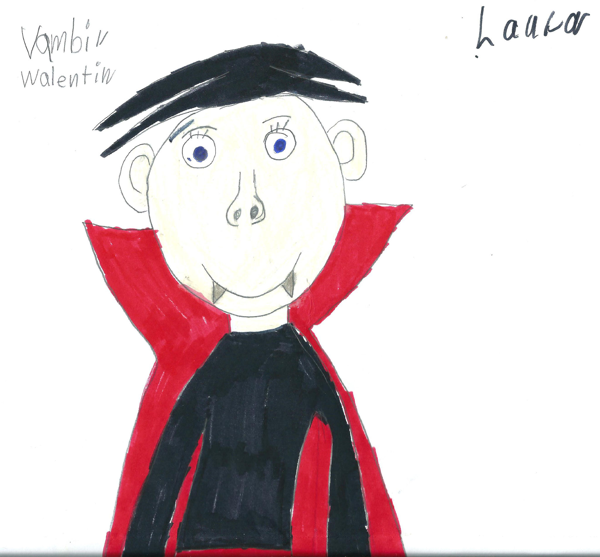 Schülerzeichnung: Vampir Valentin