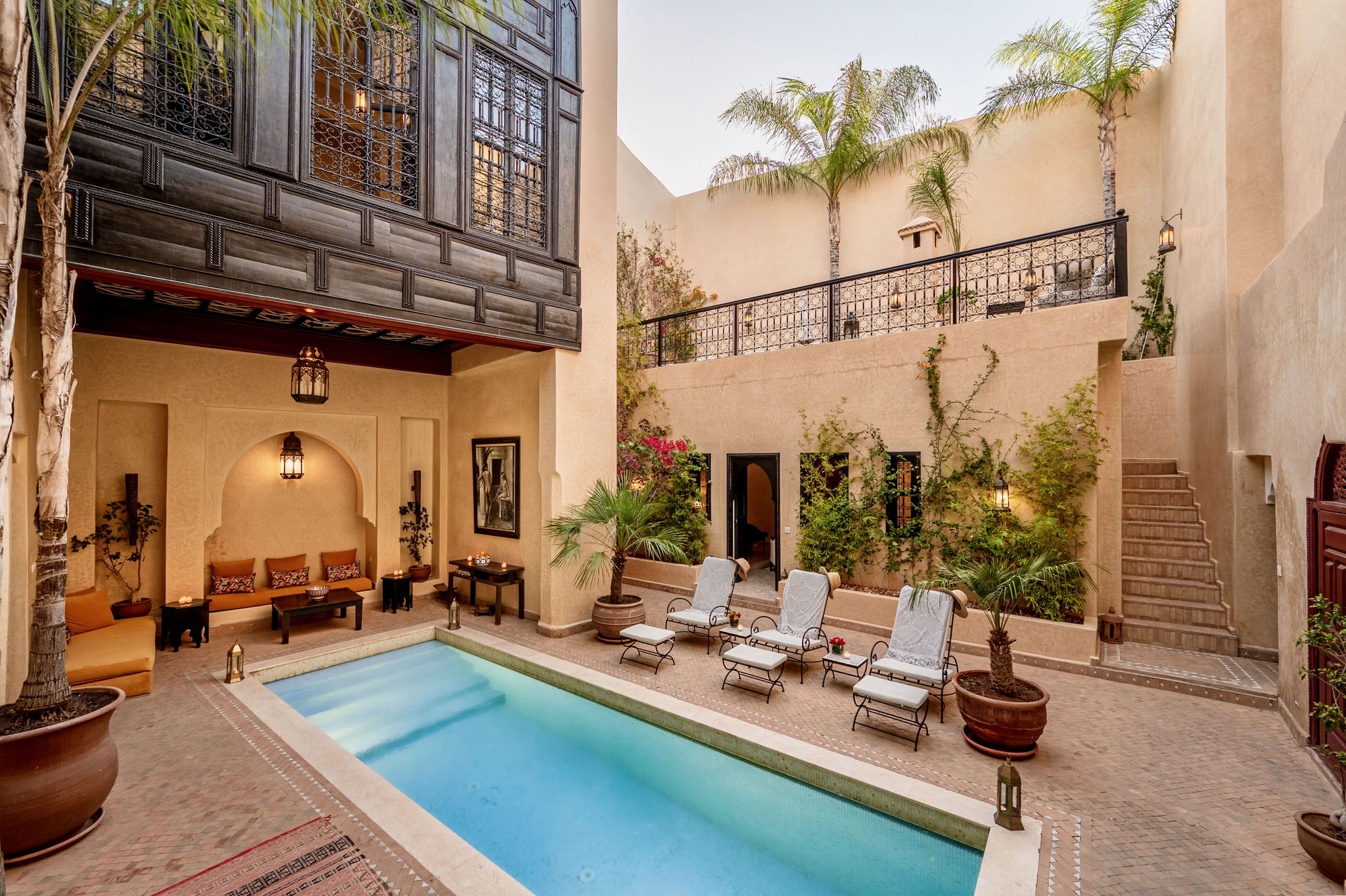 Location et privatisation Riad Marrakech avec hammam et piscine chauffée pour 18 personnes