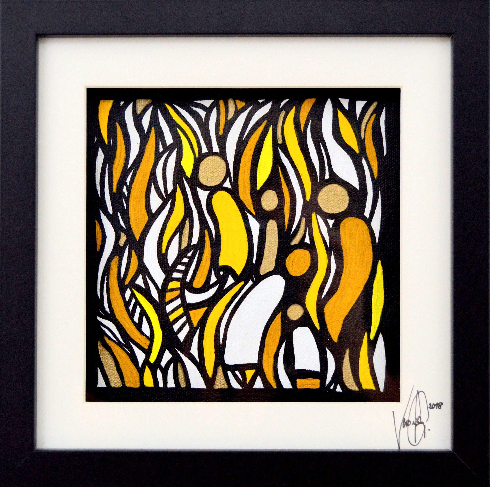 Veronika Spleiss "Feuer" 2018 20x20 cm, Privatsammlung Schweiz