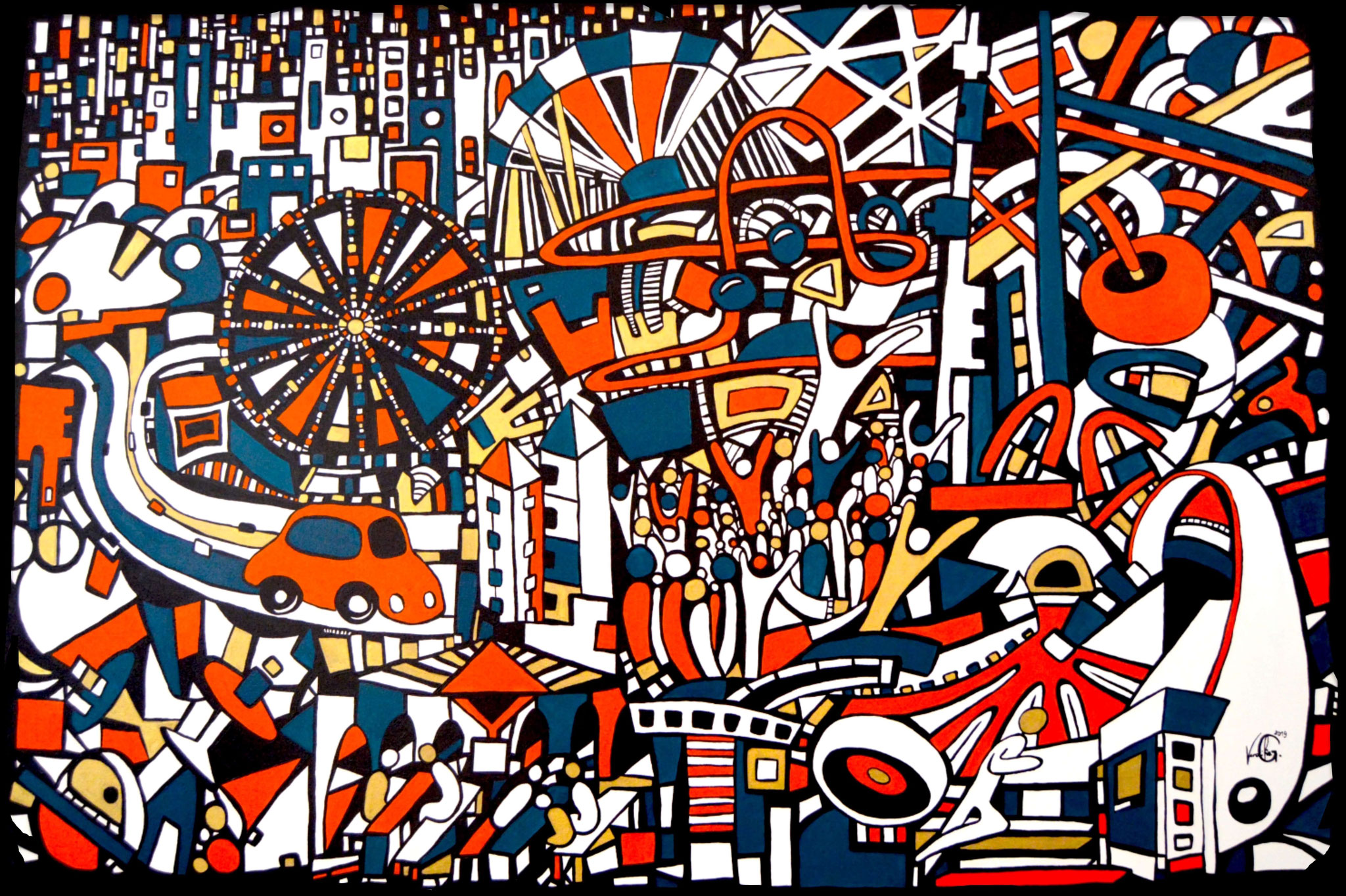 Veronika Spleiss "Night Life" 2019 80x120 cm, Acrylic on canvas, Private Collection Germany