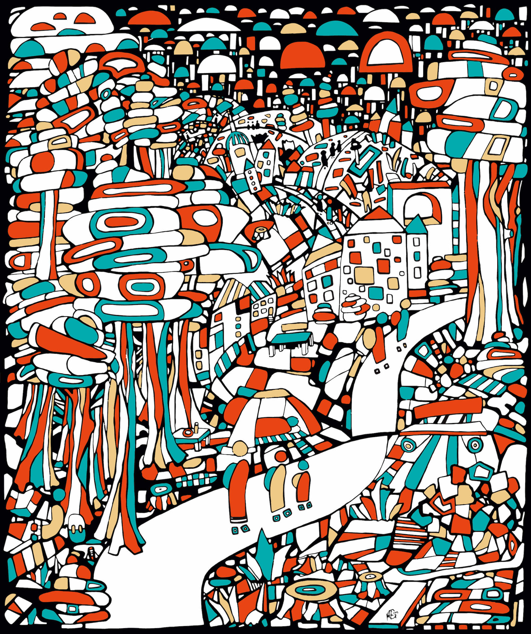 Veronika Spleiss "Wanderleben" 2019 120x100 cm, Acryl auf Leinwand, Privatsammlung Schweiz