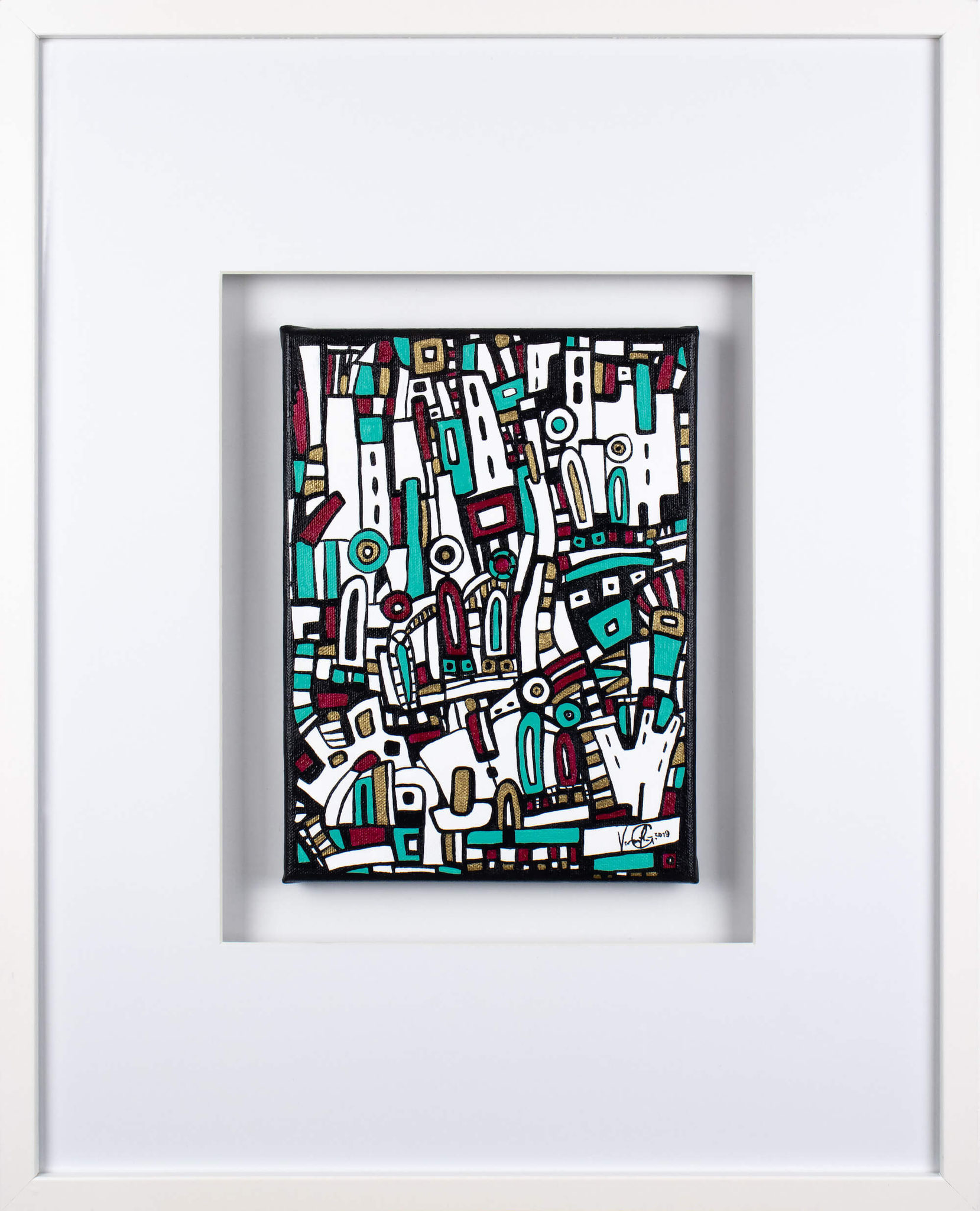 Veronika Spleiss "Begegnungen" 2020 30x24 cm Acryl auf Leinwand