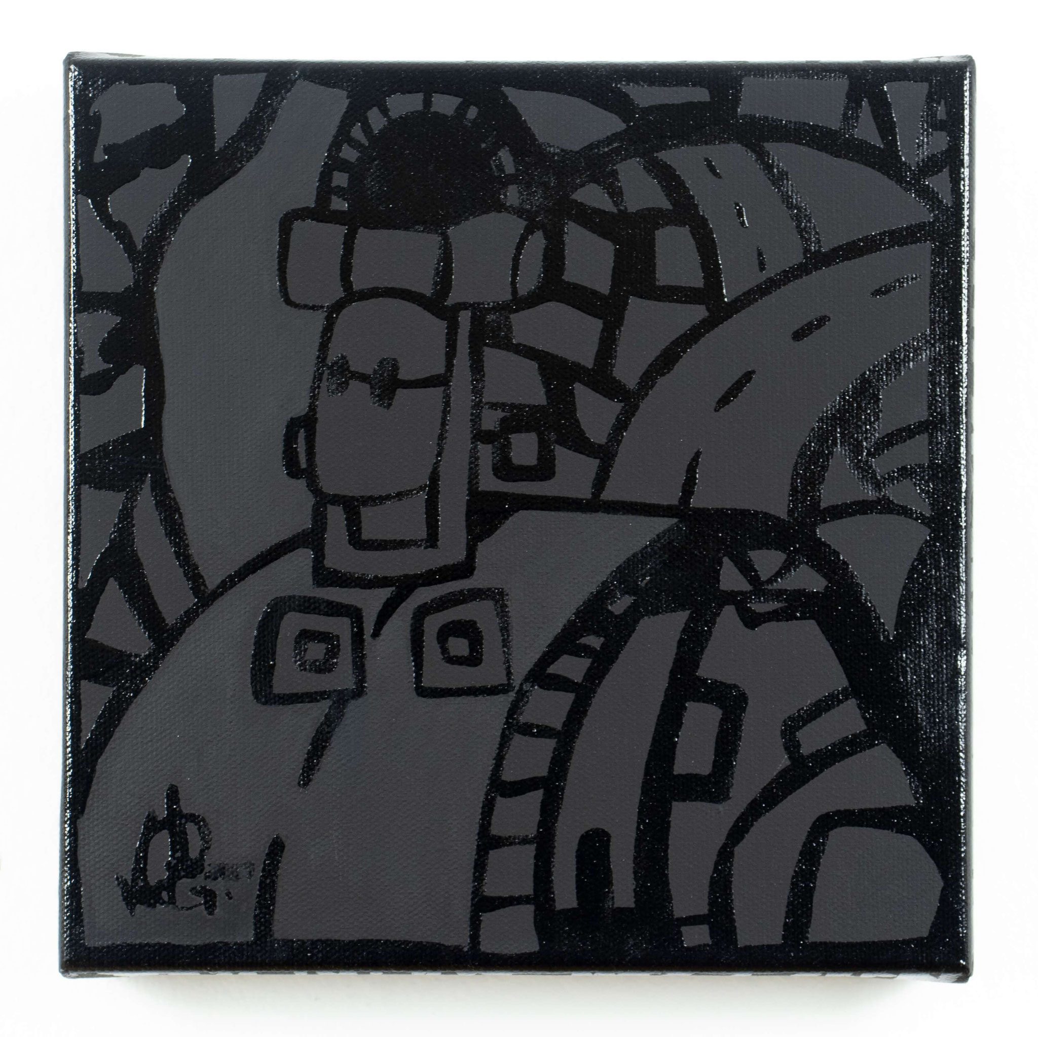 Veronika Spleiss "The Hike" 2021 20x20 cm acrylic and lacquer on canvas
