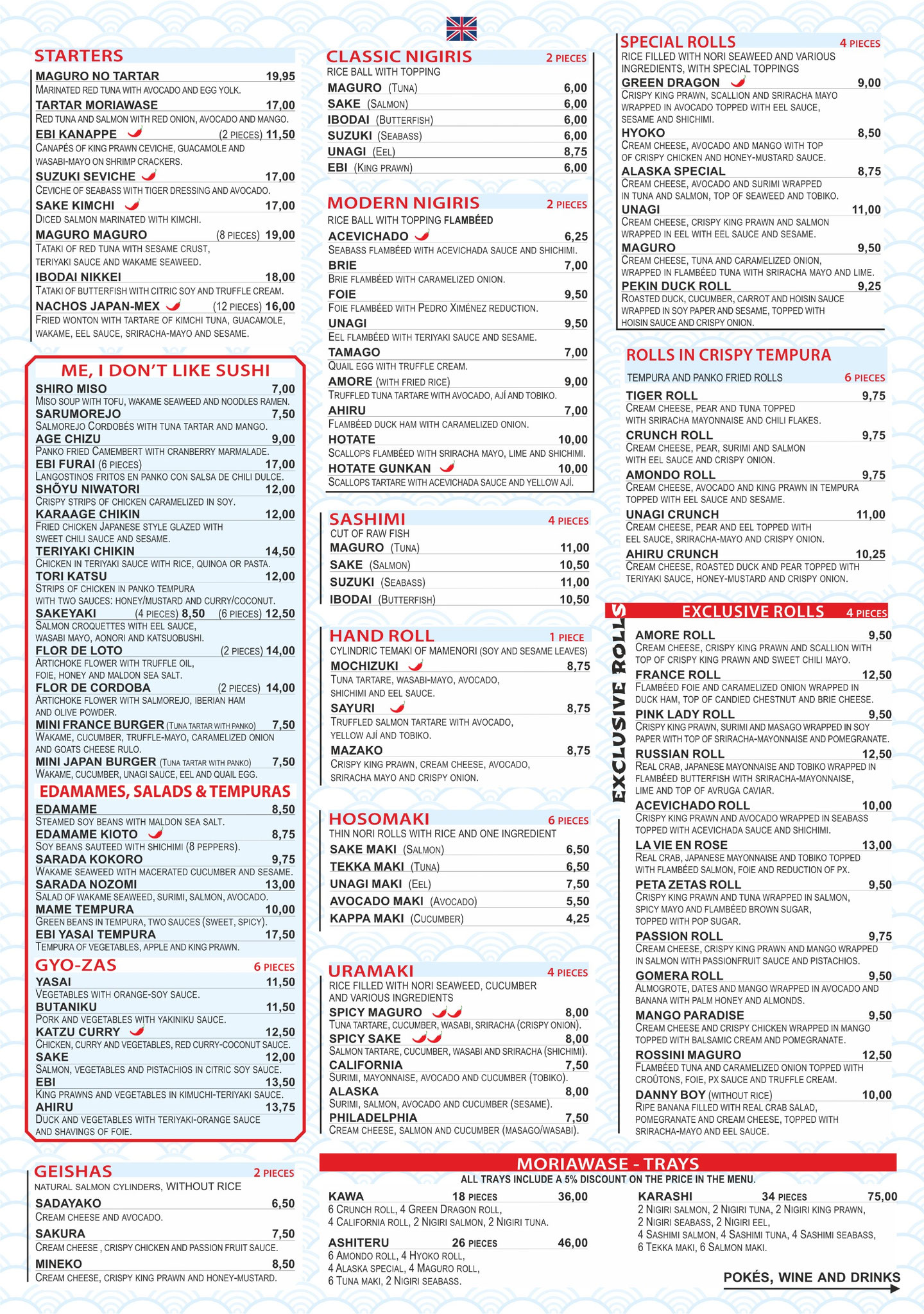 Menu 1/2 - Sushi Amore