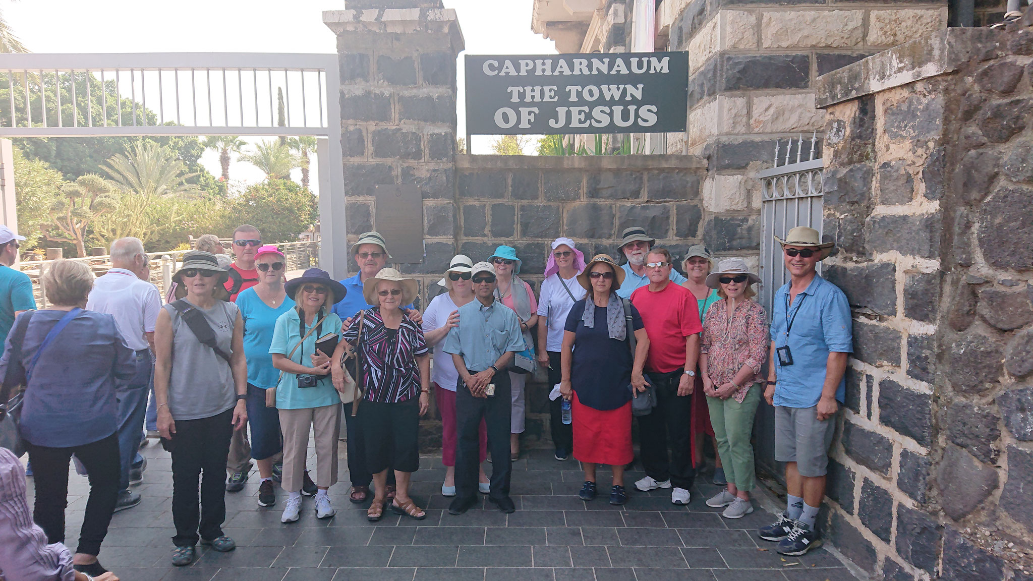 At the entrance to Capernaum, the town where Jesus lived.