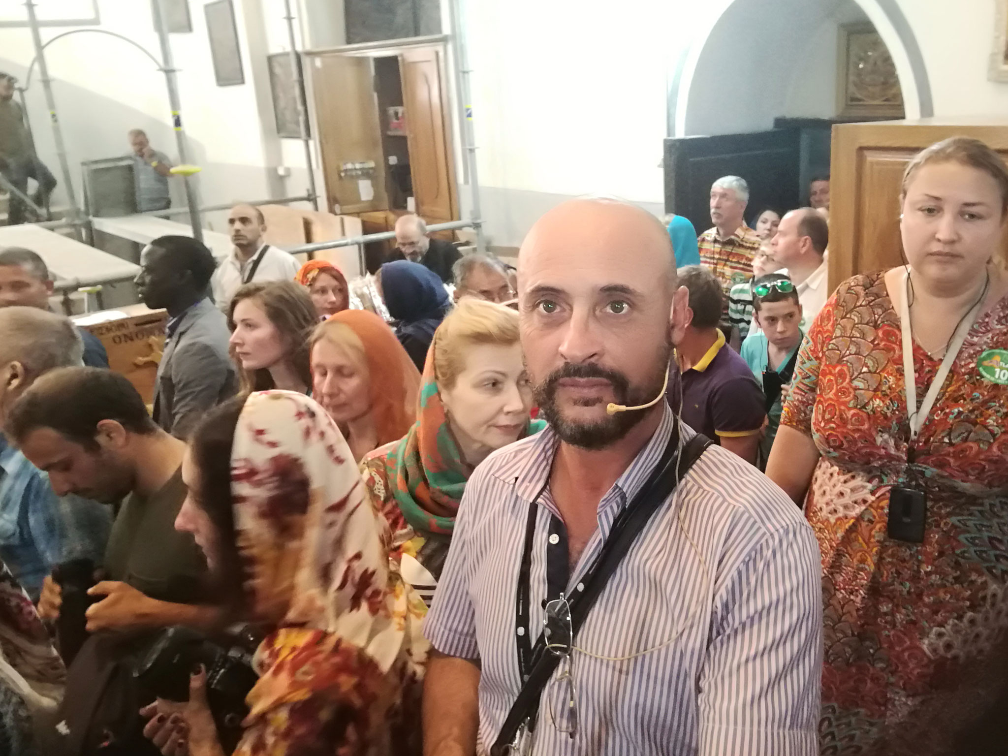 Crowds of pilgrims at the Nativity Church, Bethlehem, 2018