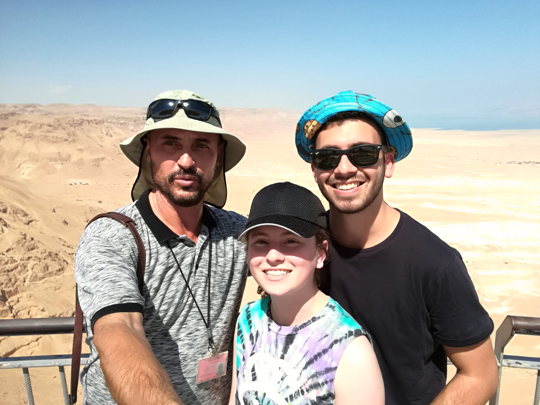 On top of Masada with Jewish American guests, 2016