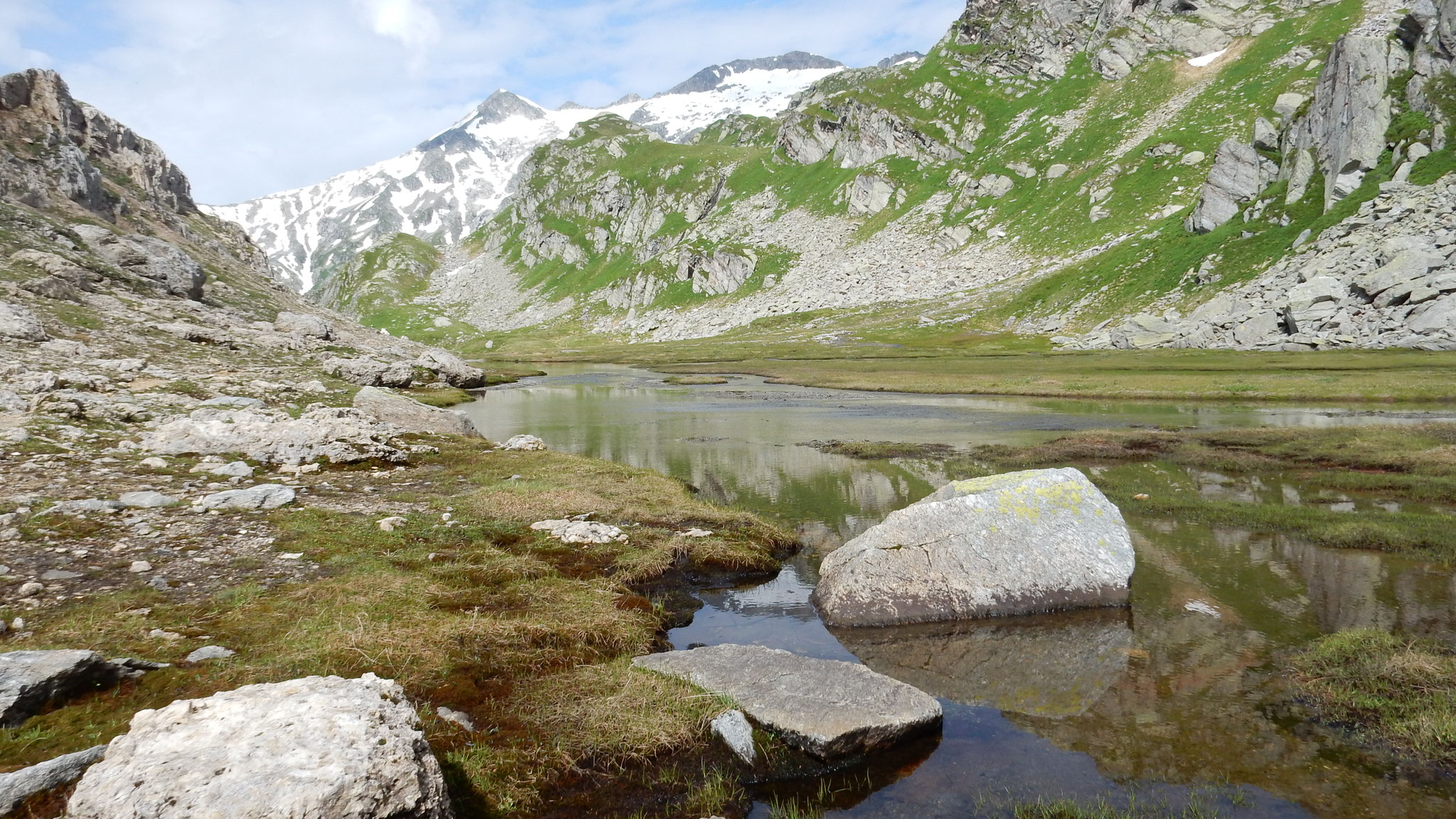 durch diesen Hang führ unsere Route hoch