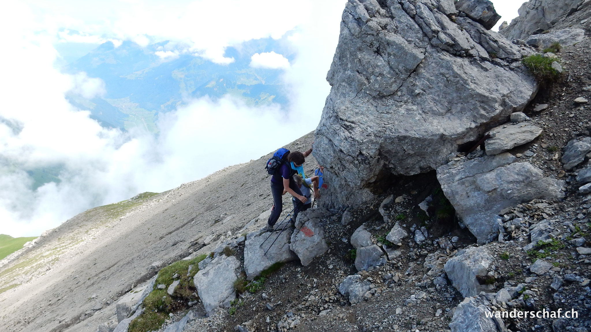 in der etwas ausgesetzten Traverse