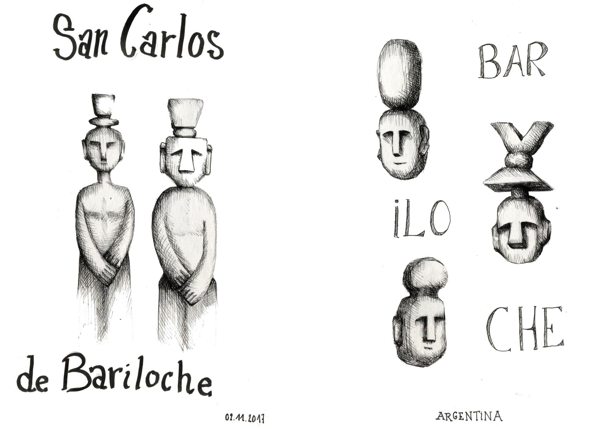 Statue de Bariloche - Argentina, Crayon
