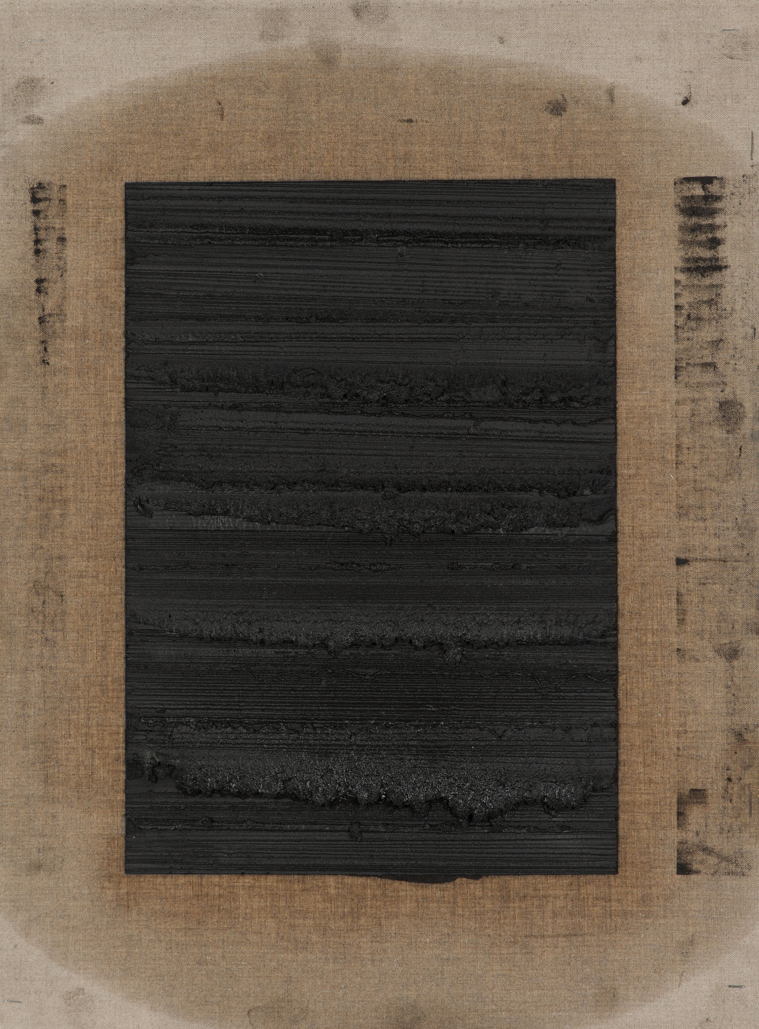 2014, Black Waves 3, 58x49 cm, graphite on linen