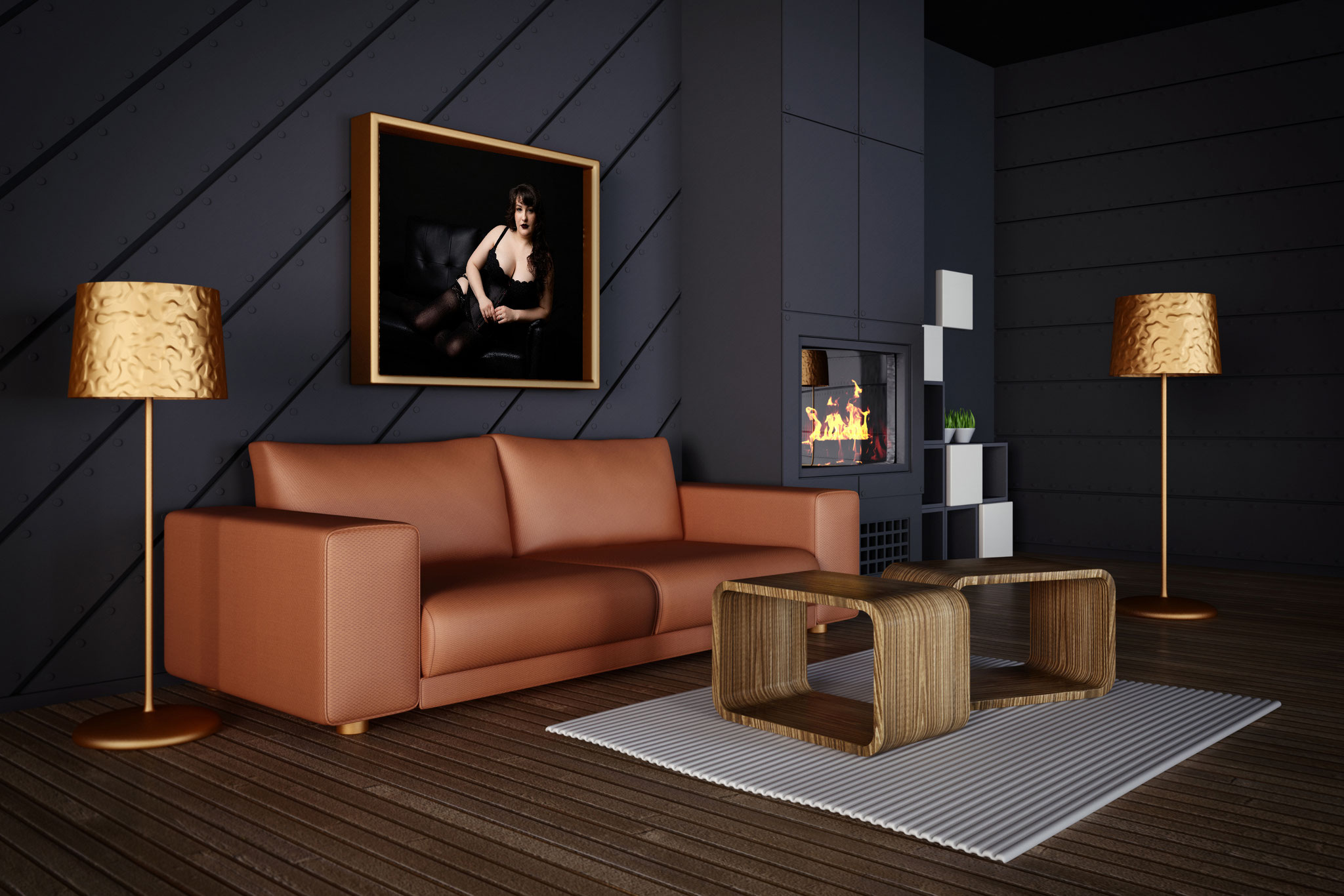 Museum-quality wall art created from a luxury boudoir session