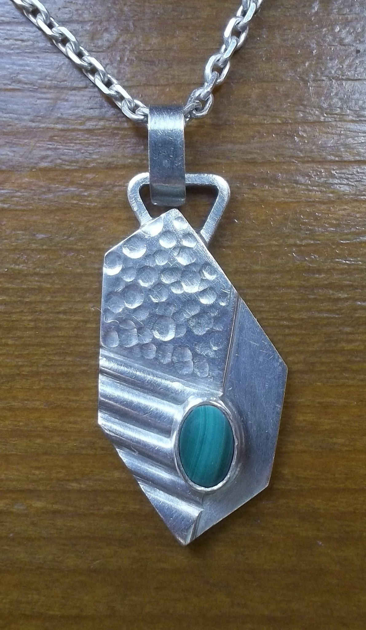 Pendentif "Antoine" - Argent 925 et Malachite