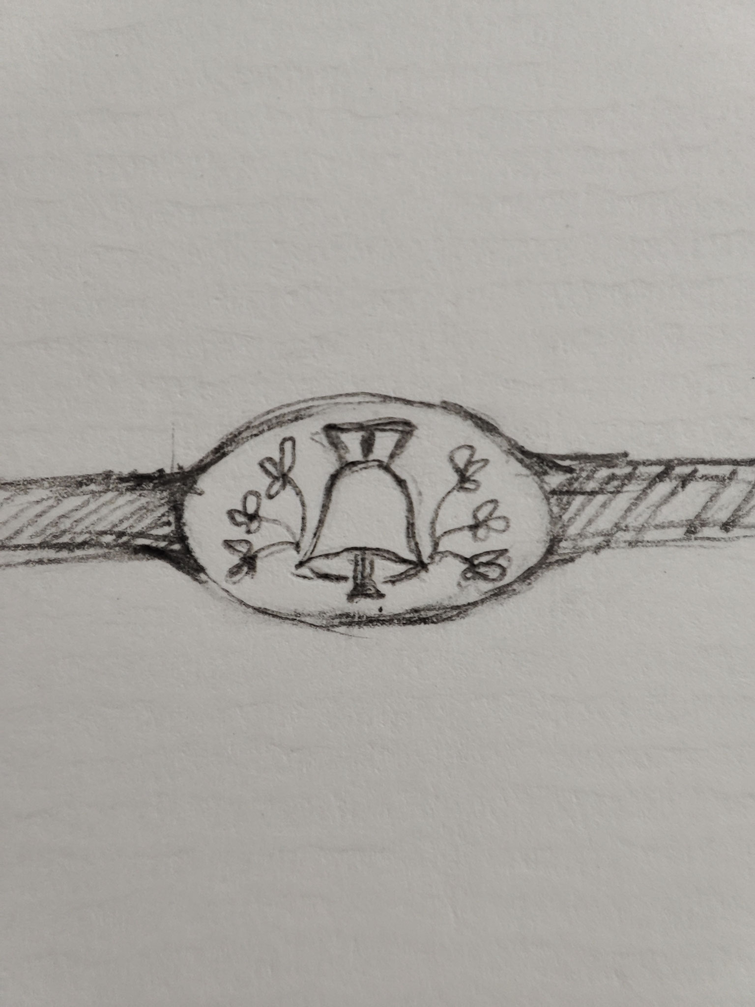 Croquis transmis au graveur - Bracelet "Sceau"