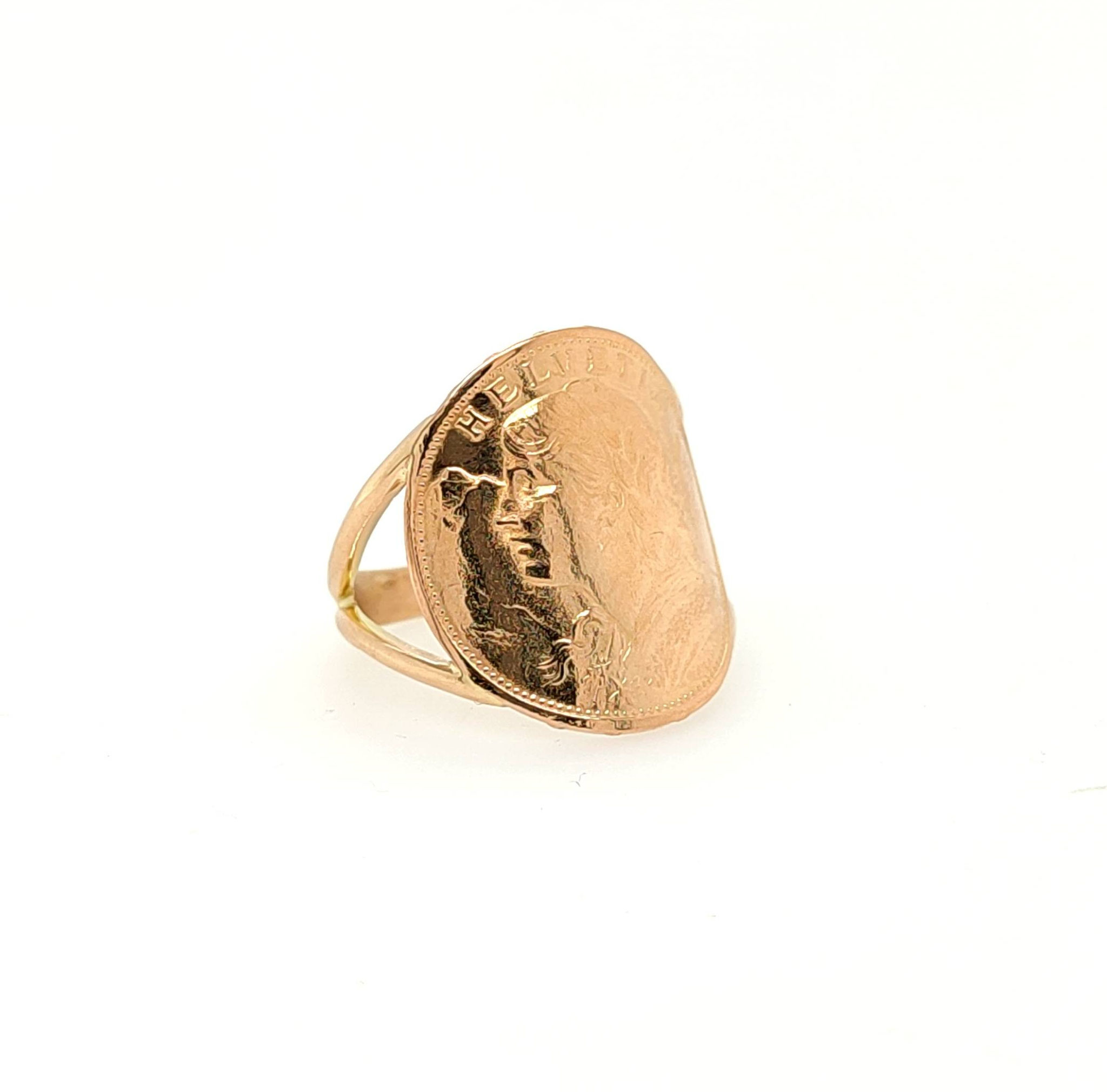 Bague "Pièce" - Or jaune 750 et 916