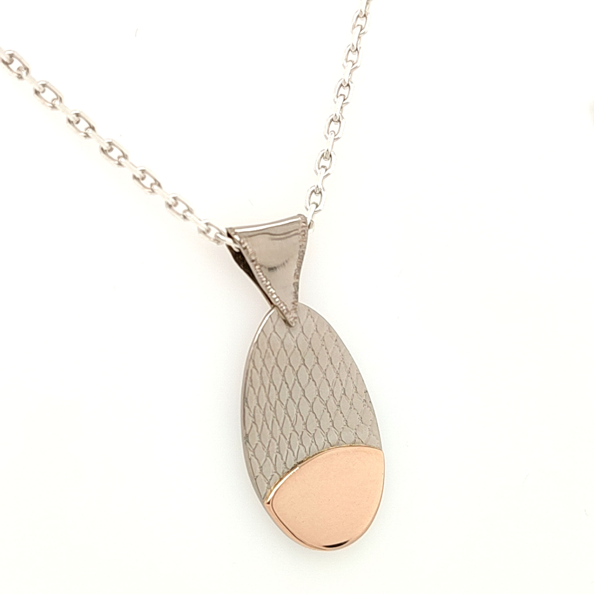 Pendentif "Poisson" - Or gris palladié 750 et or rouge 750 - Angèle D