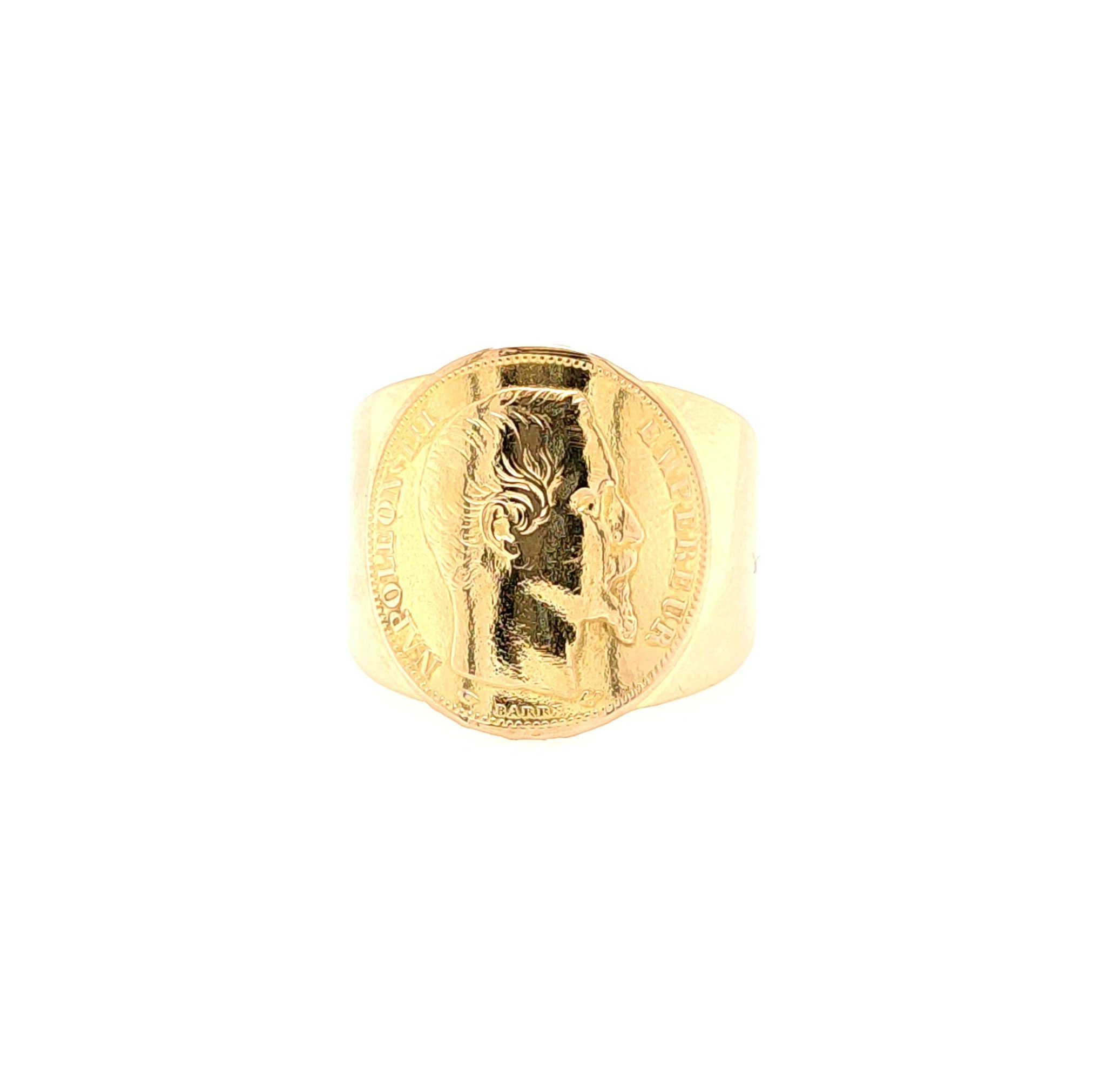 Bague "Pièce" - Or jaune 750 et 916