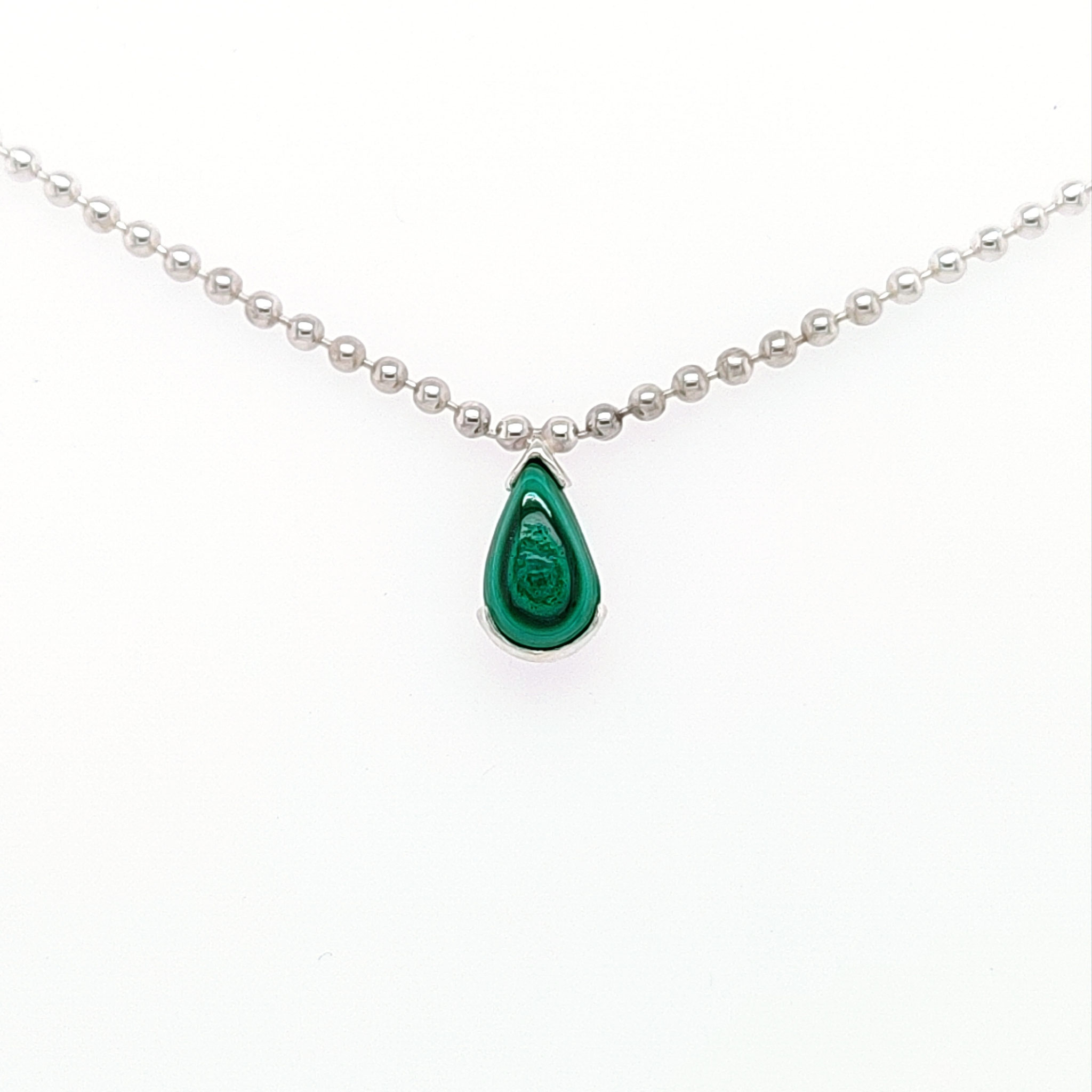 Collier "anniversaire" - Argent 925 et malachite - Océane G