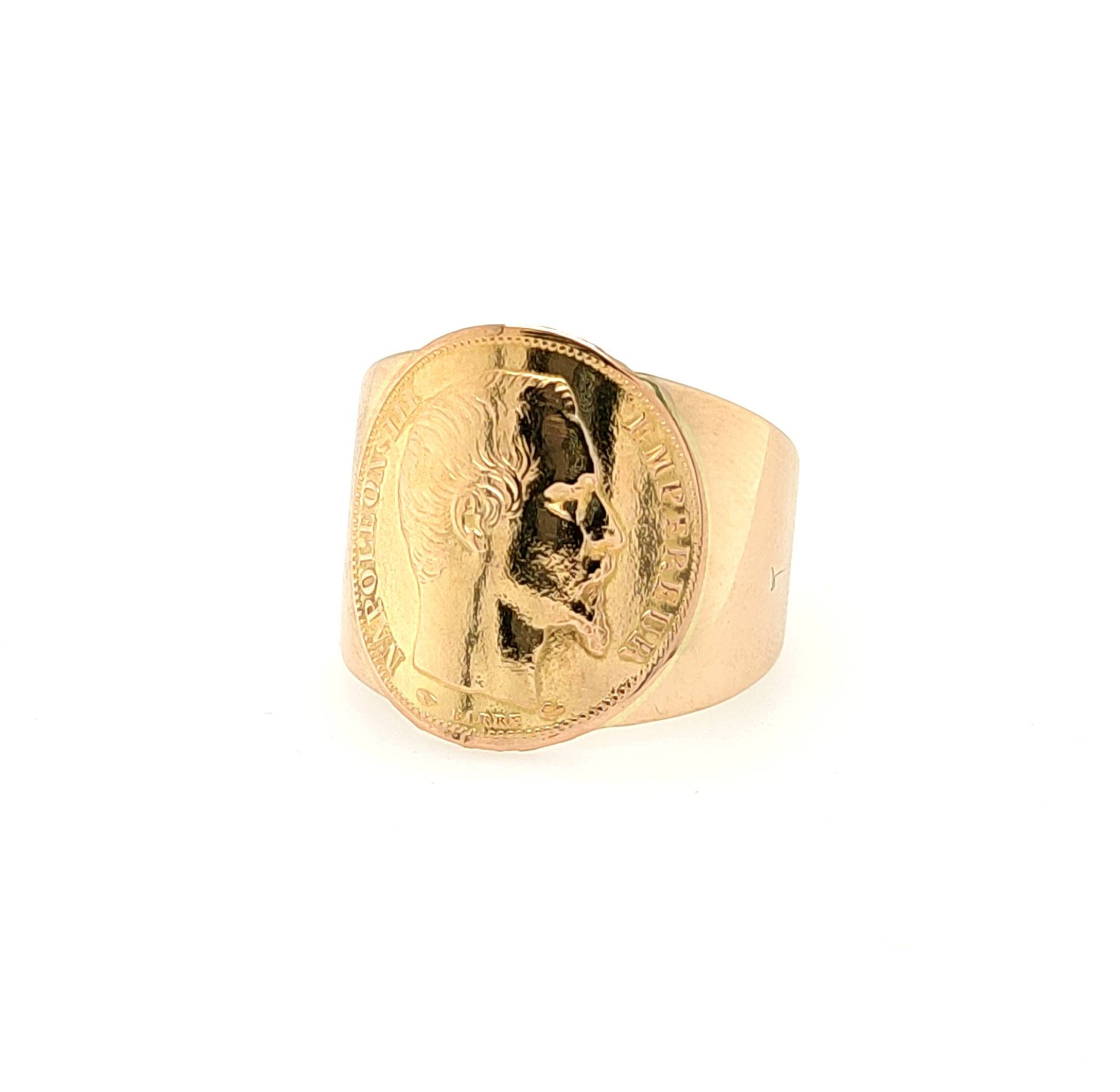 Bague "Pièce" - Or jaune 750 et 916