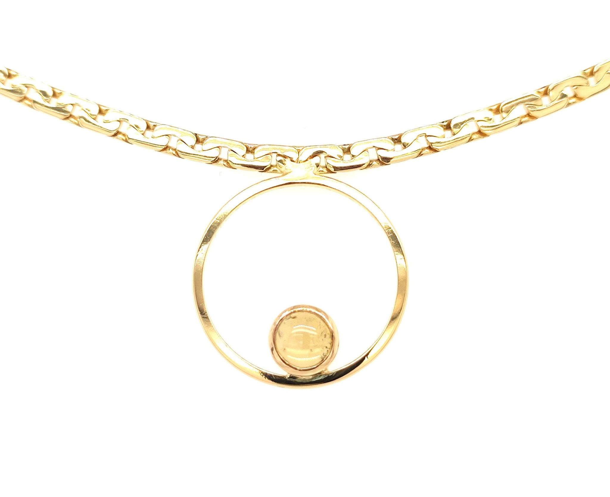 Collier "père & mère" - Or Jaune 750 et tourmaline jaune