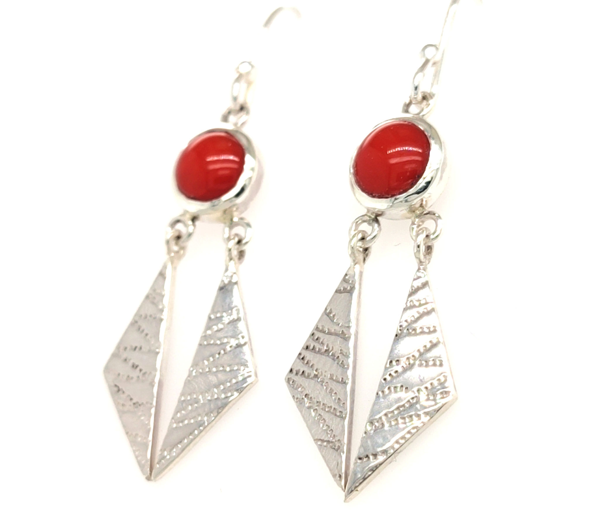 Boucles d'oreilles "noces de corail" - Argent 925 et Corail