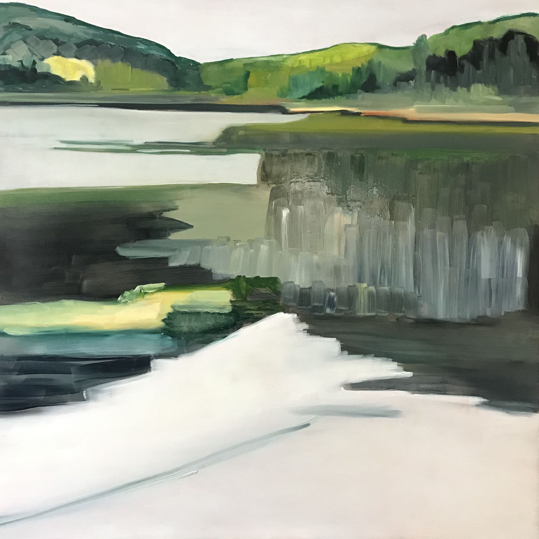 Lumières, huile sur contreplaqué, 80x80cm, 2020, collectionné