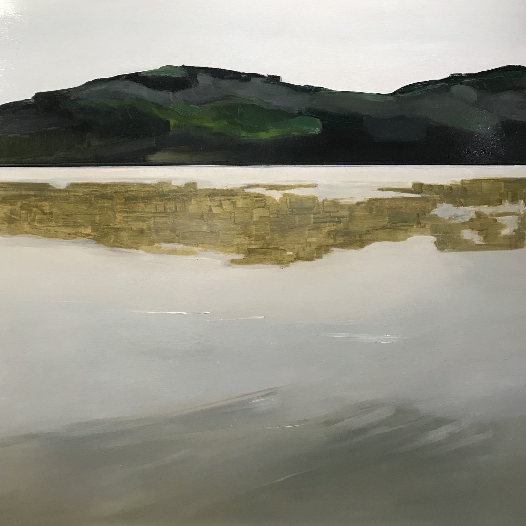 Rivière de bronze, huile sur contreplaqué, 80x80cm, 2020, collectionné
